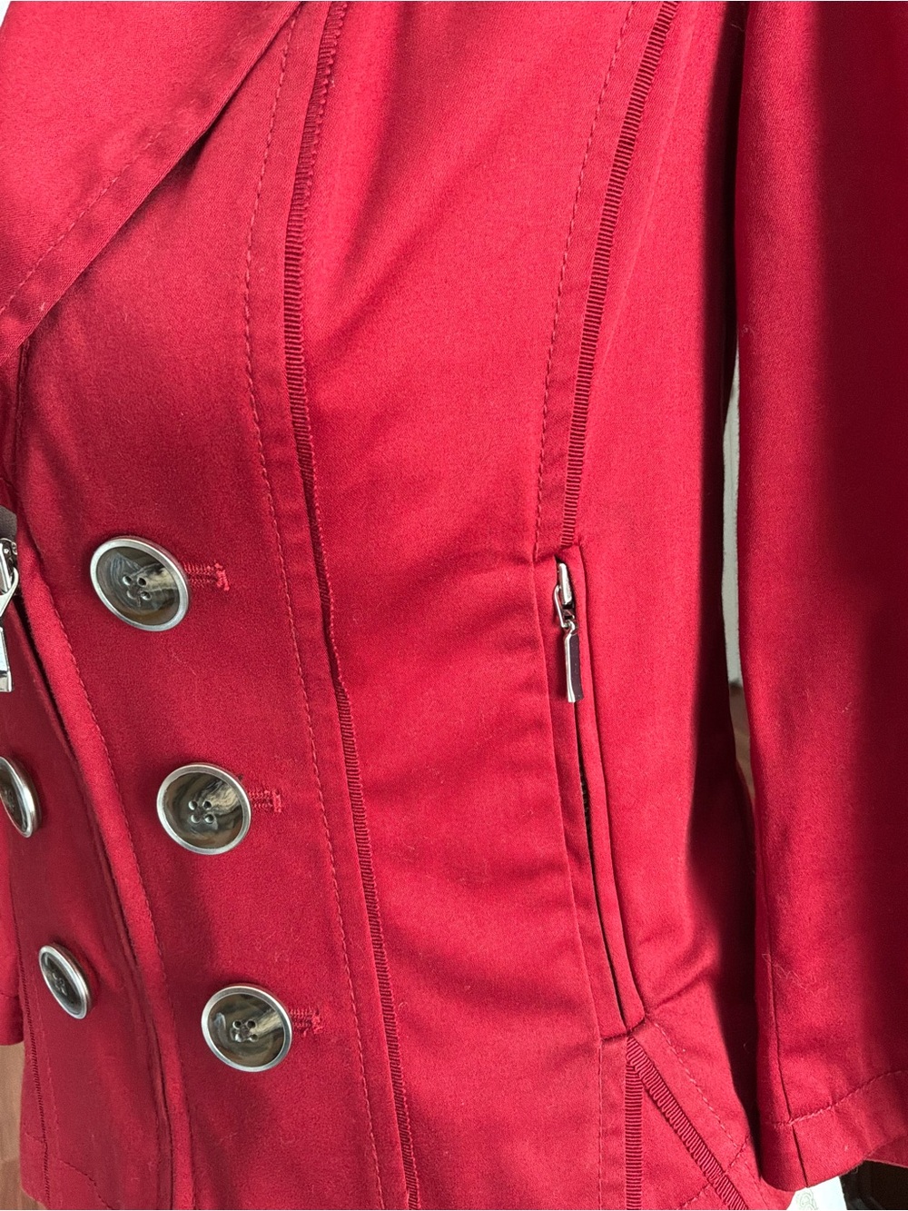 Beautiful Red Structured Jacket Like New - Picture 5 of 10